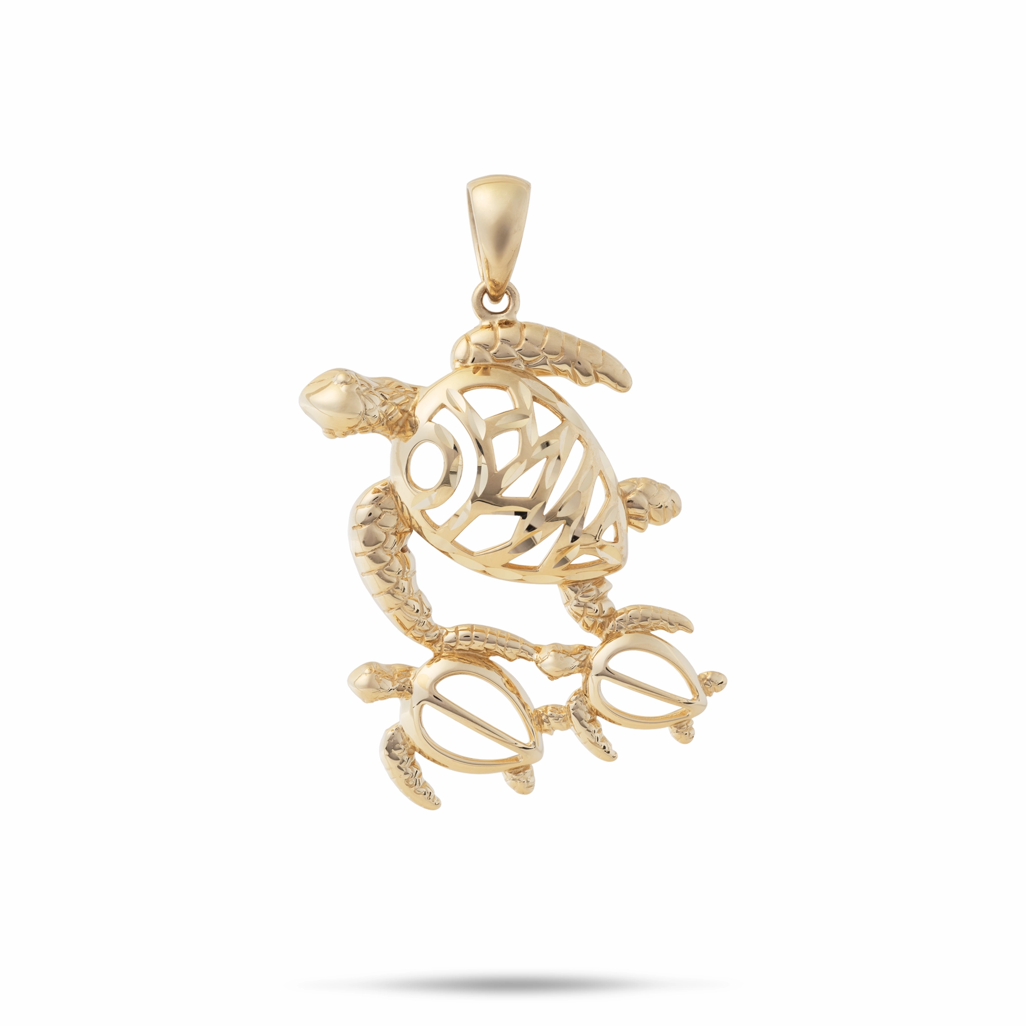 Honu ?Ohana (Family) Pendant in Gold - 25mm Luxury Touch Fashion Elegance