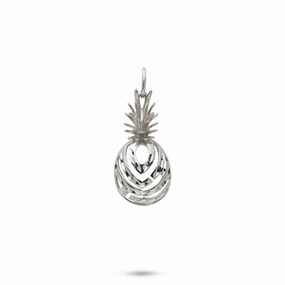 Aloha Pineapple Pendant in White Gold Trendy Appeal Autumn Accent