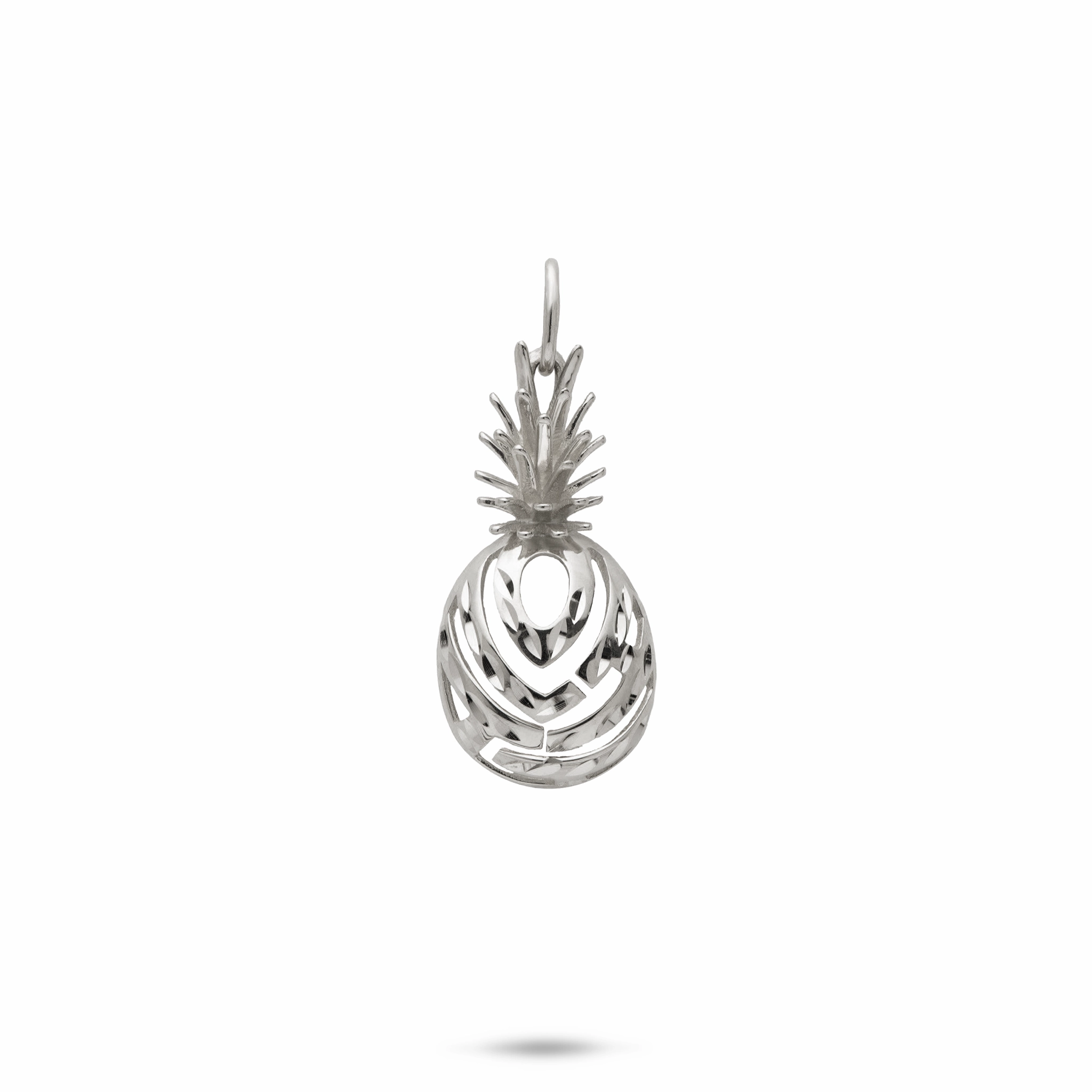 Aloha Pineapple Pendant in White Gold Trendy Appeal Autumn Accent