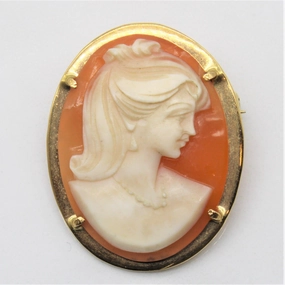 Event Outfit Fashion Forward Shell Cameo Brooch |