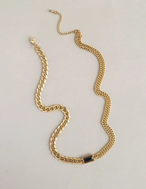 Style Focus Bella Black Onyx Cuban Necklace