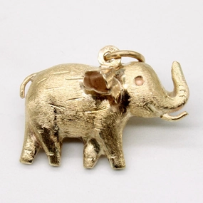 10k Yellow Gold Elephant Pendant Lively Spirit