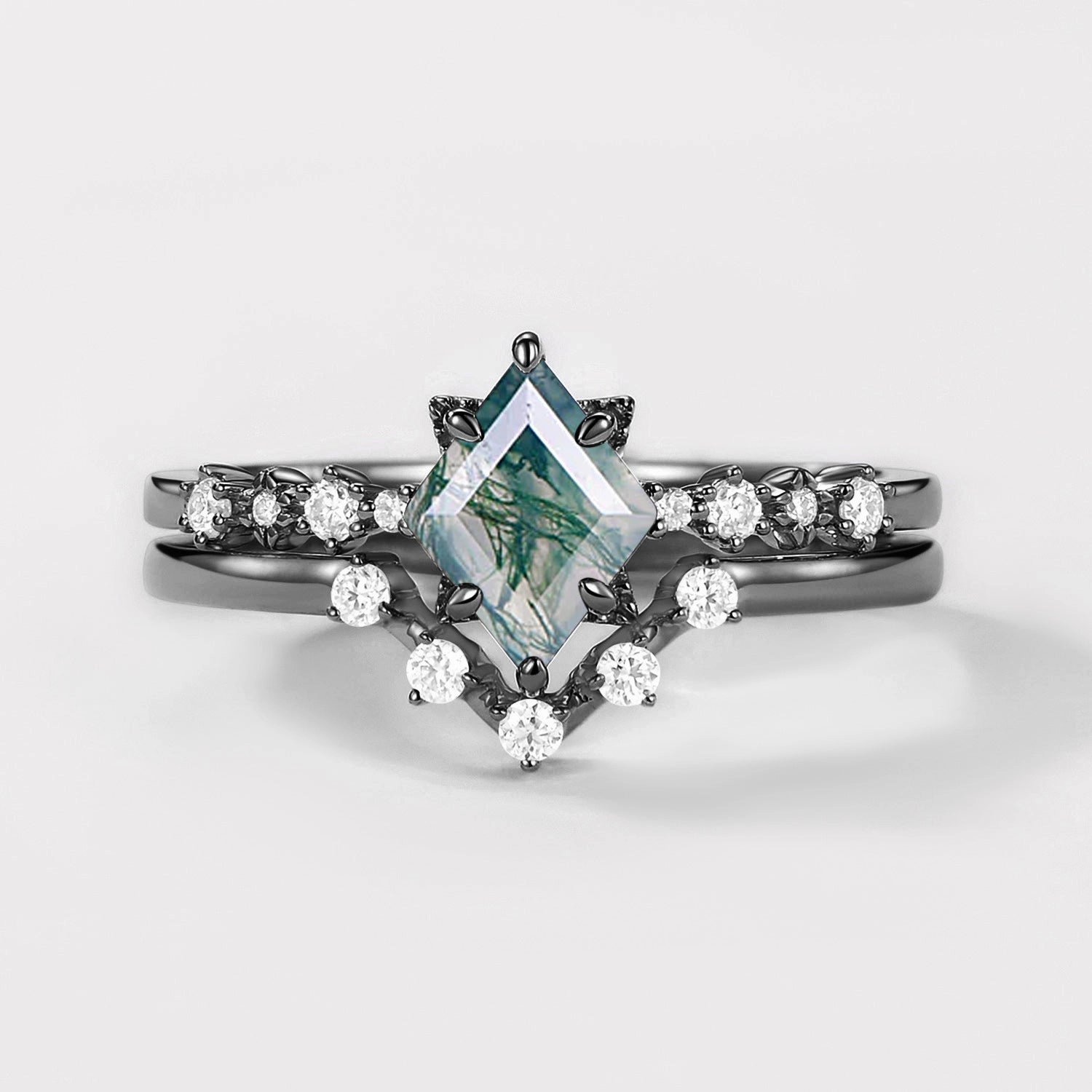 Comfortable Art Black Gold Blue Sandstone Vintage Ring Set 2pcs - Violet