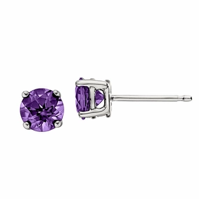 Classic Birthstone Stud Earrings with Amethyst Special Touch Classic Jewelry Design