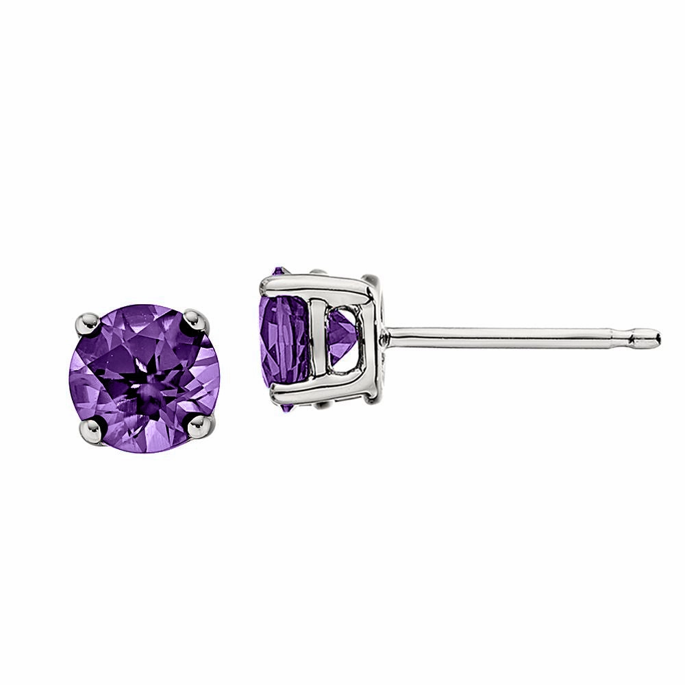 Classic Birthstone Stud Earrings with Amethyst Special Touch Classic Jewelry Design
