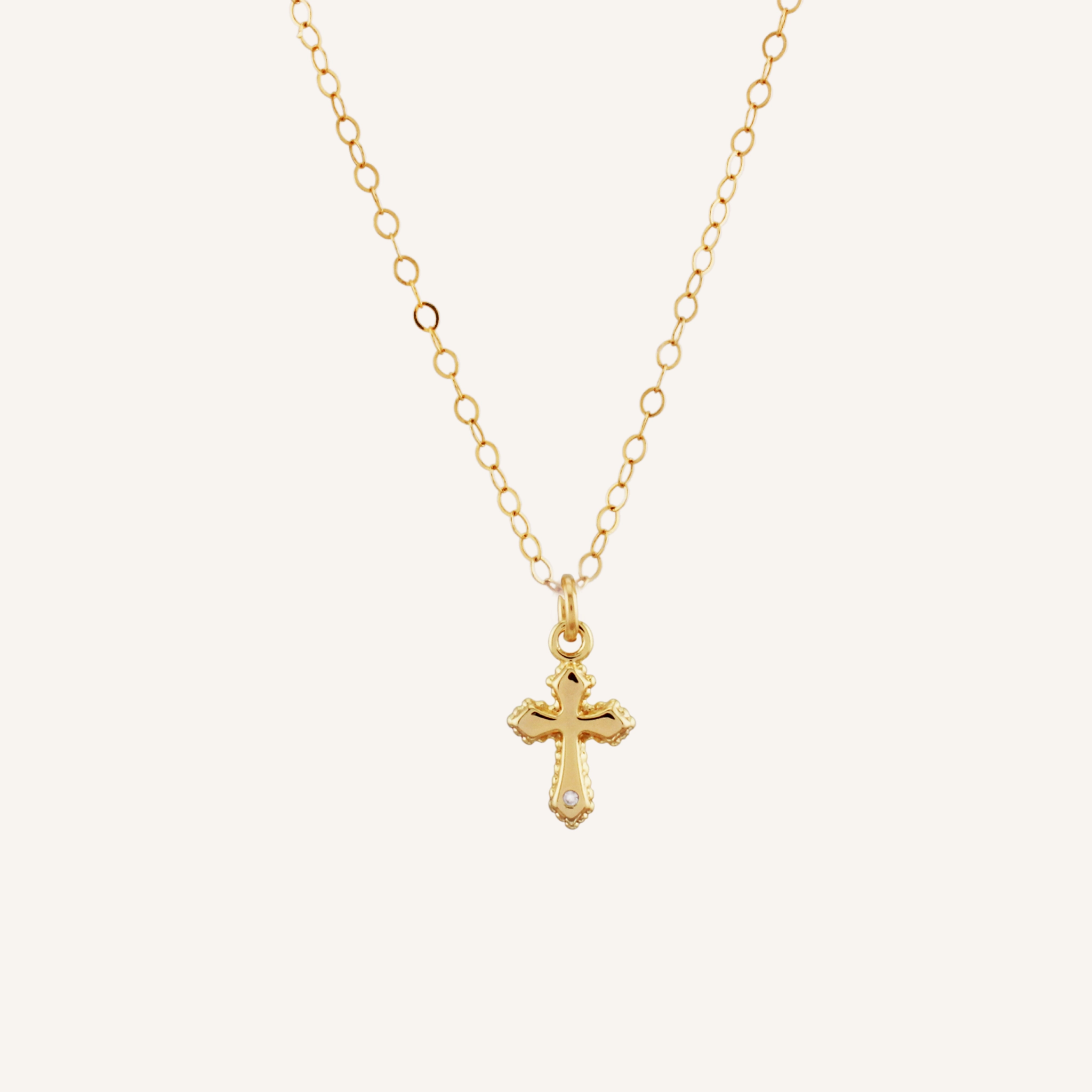 Stunning Detail fashion lover FAITH MINI CROSS NECKLACE