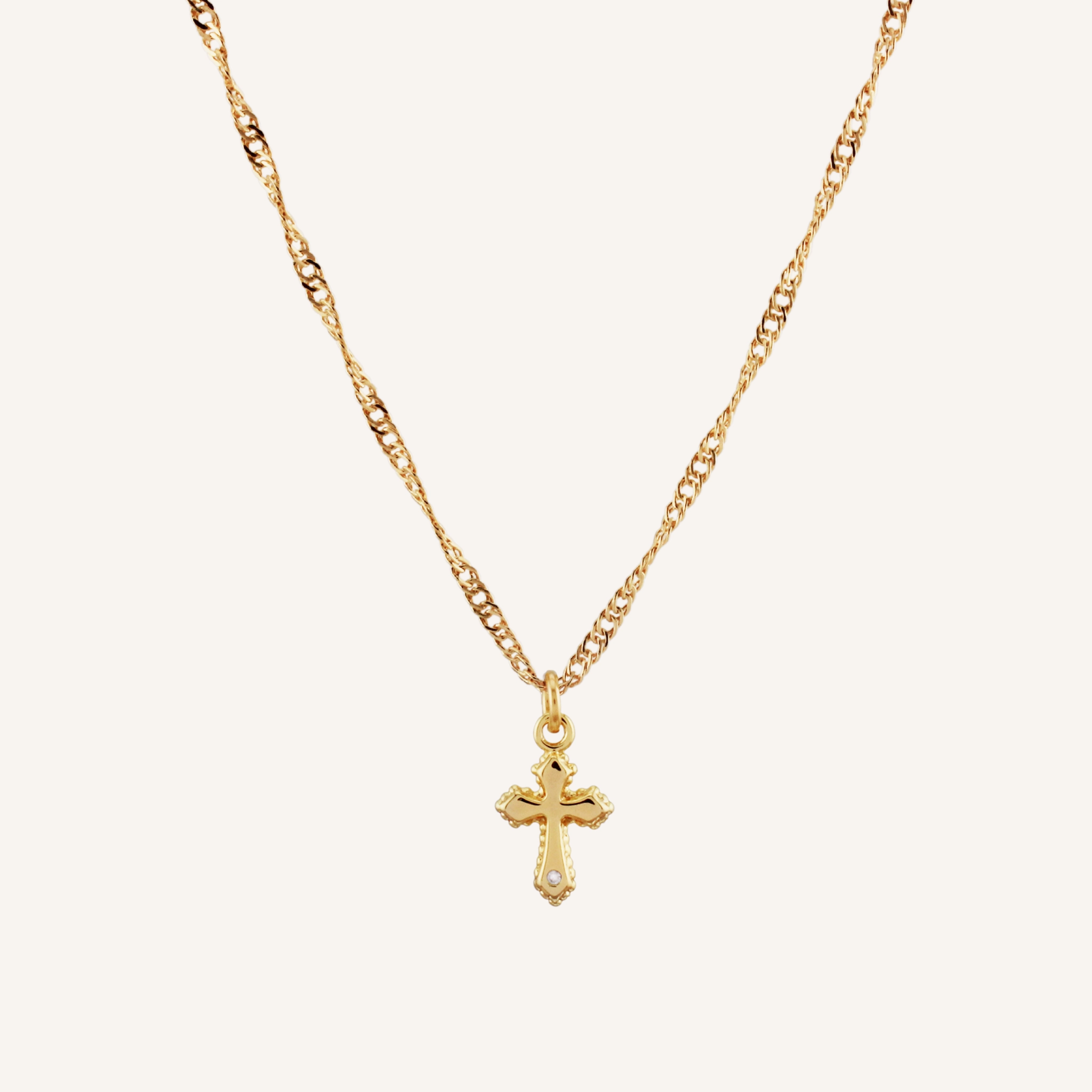 FAITH MINI CROSS NECKLACE Unique Finish