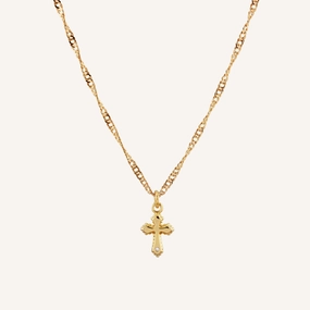 FAITH MINI CROSS NECKLACE Unique Finish