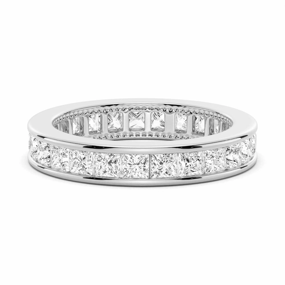 Fresh Edge 2.48 CT. Channel Set Princess Cut Moissanite Eternity Wedding Band