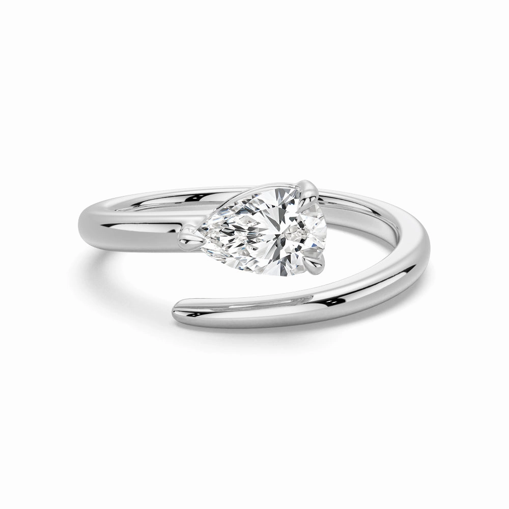 Refined Classic Pear Shaped Lab Grown Diamond Promise Ring Custom Touch