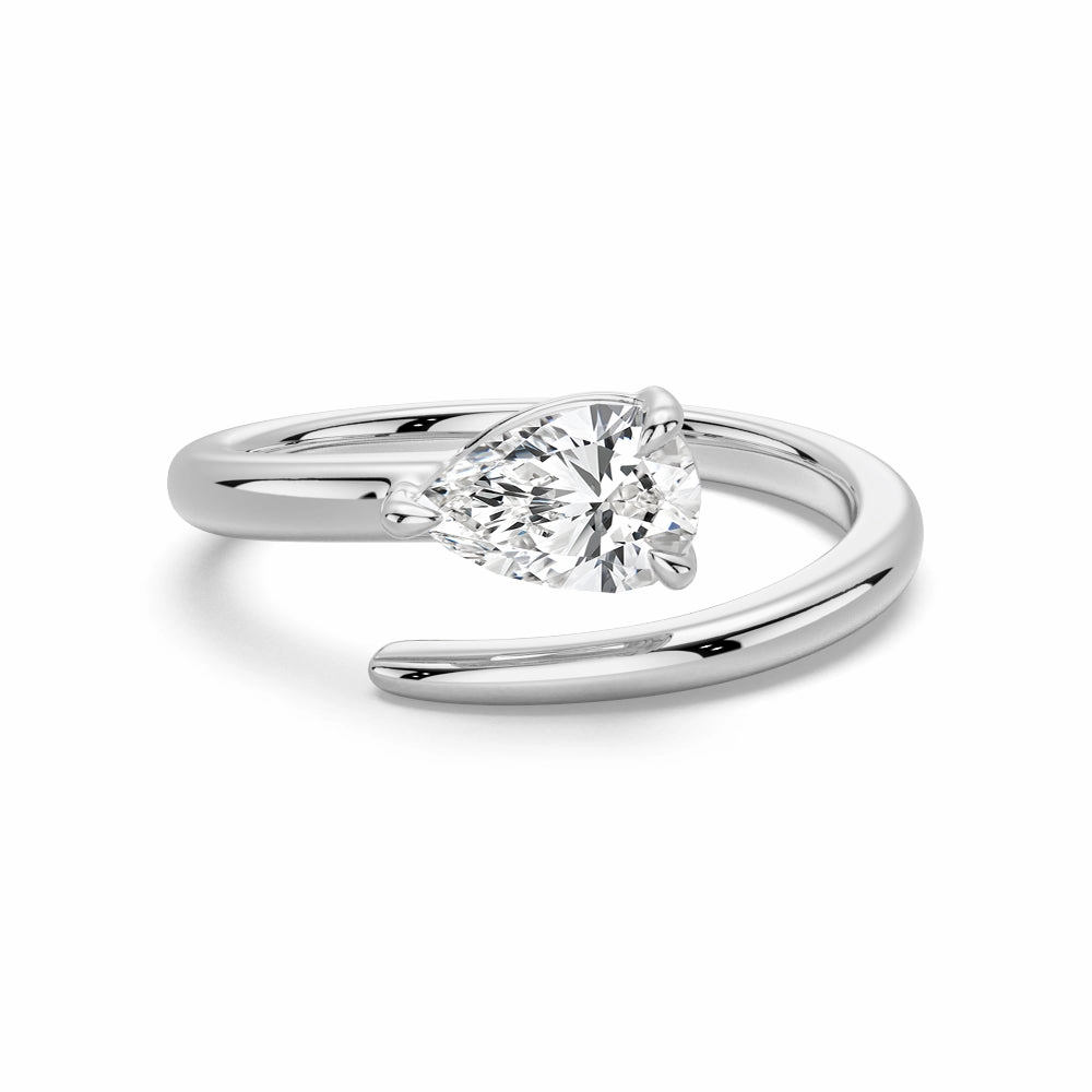 Silhouetted Shine Refined Classic Pear Shaped Lab Grown Diamond Promise Ring