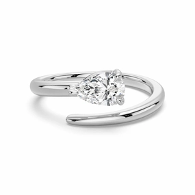 Refined Classic Pear Shaped Lab Grown Diamond Promise Ring Custom Touch