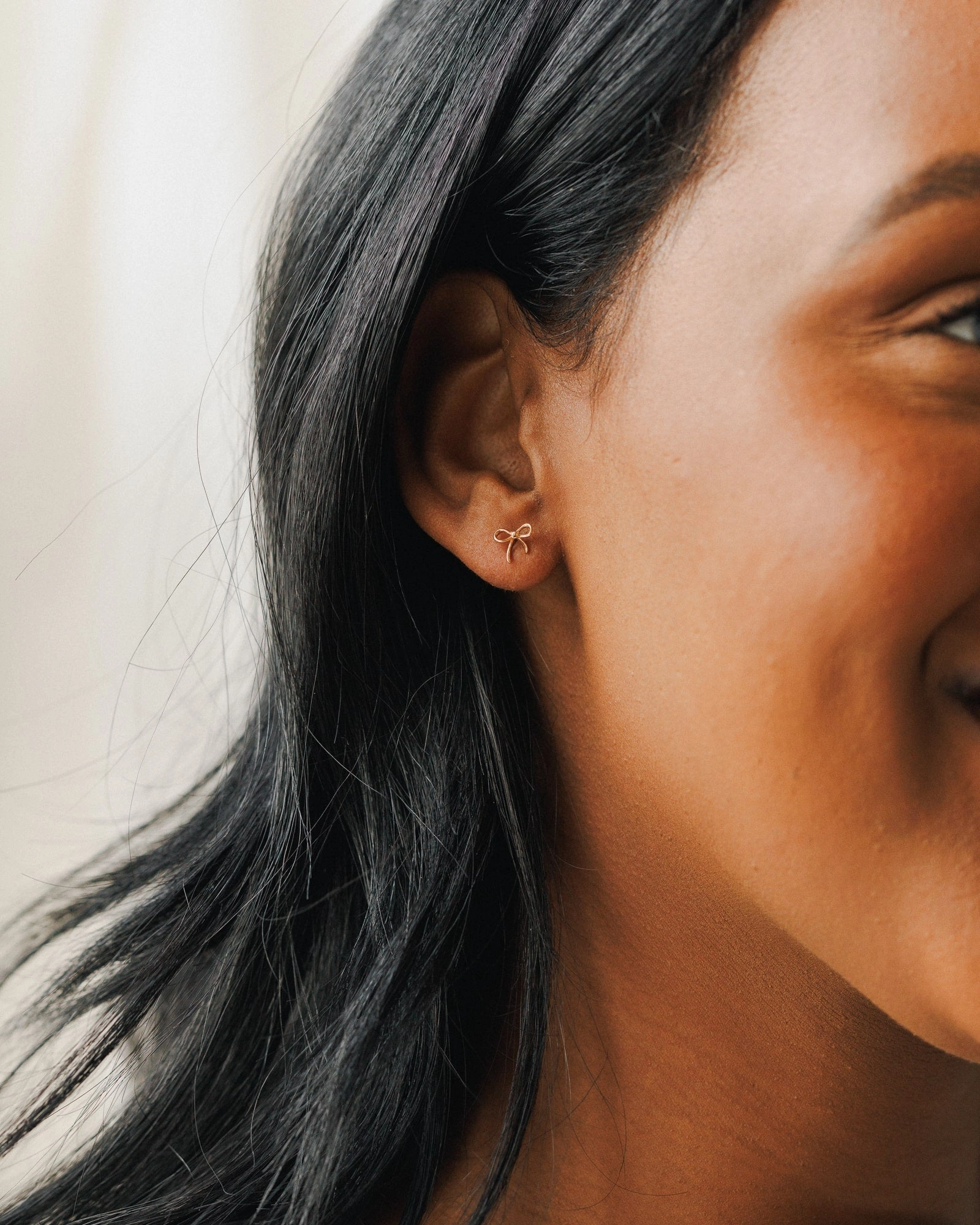 Sophisticated Charm Cozy Look Bow Studs