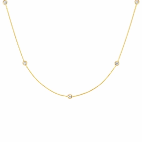 Polished Highlight Beach Vibes Bezel Set Delicate Beaded Chain Necklace