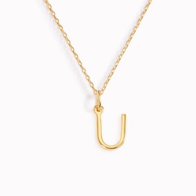 Distinctive Detail U Necklace / Gold Initial Necklace