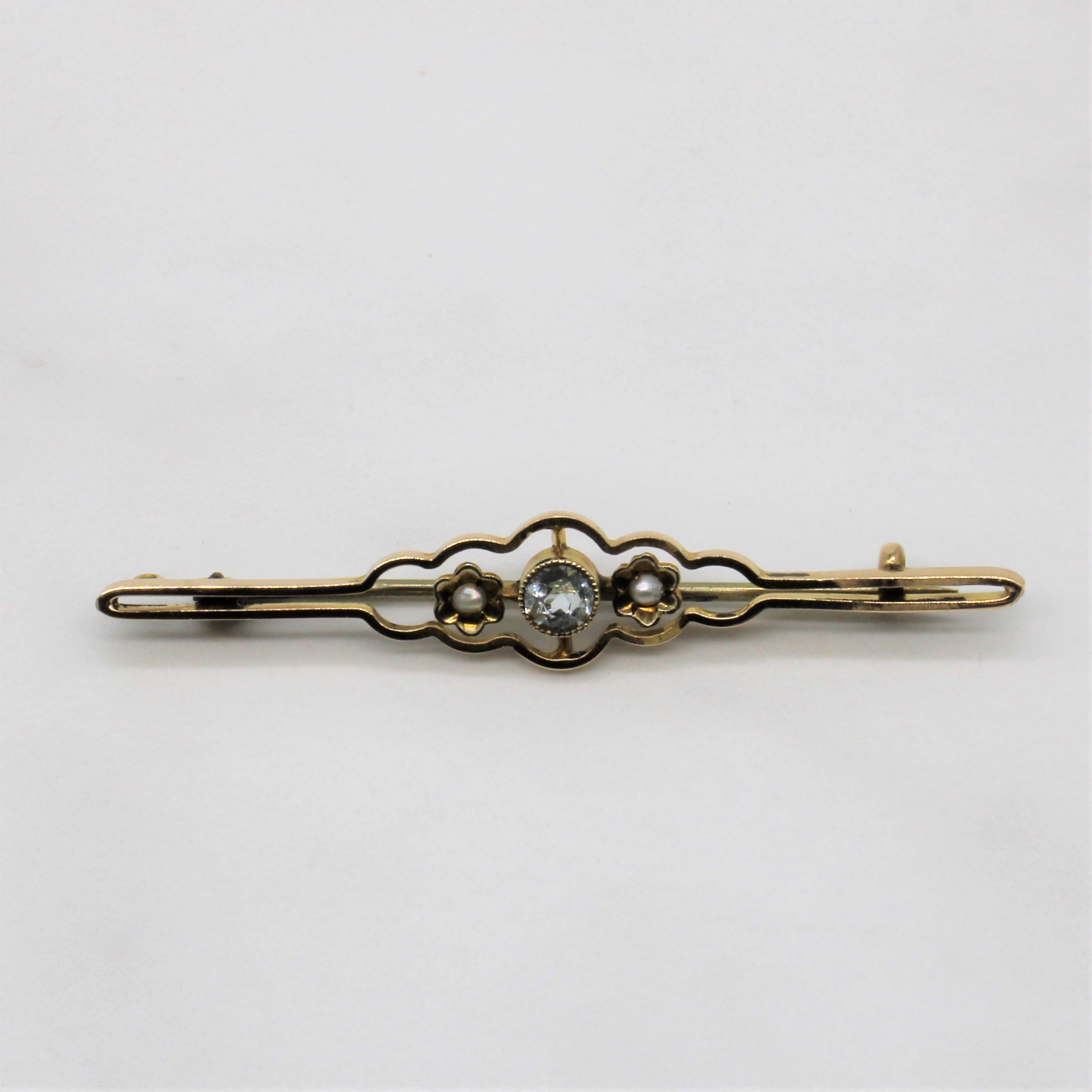 1930s Synthetic Spinel & Seed Pearl Brooch | 0.20ct | Fresh Mood