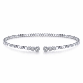 Stylish Fit Timeless Mood 14K White Gold Bujukan Diamonds Split Bangle