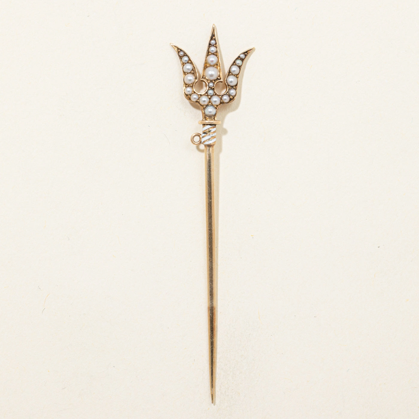 Seed Pearl Trident Stick Pin Premium Accent
