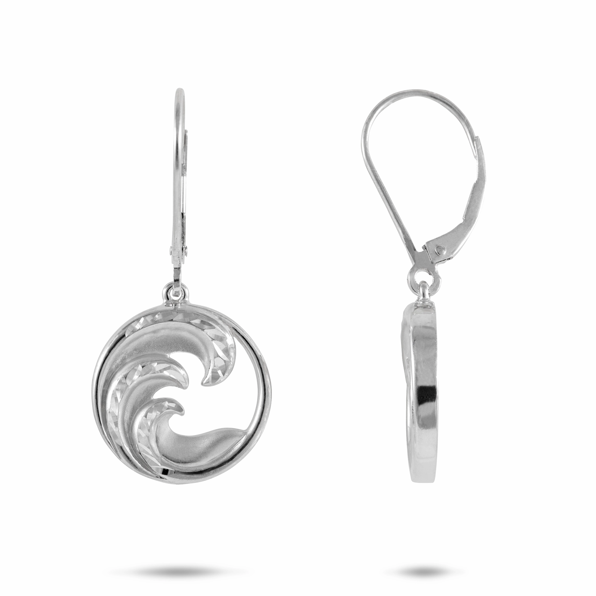 Polished Form Nalu Earrings in Sterling Silver - 35mm