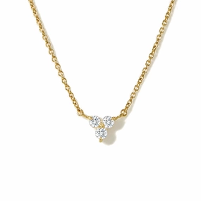 Three Stone Moissanite Pendant Necklace Everyday Appeal Sleek Piece