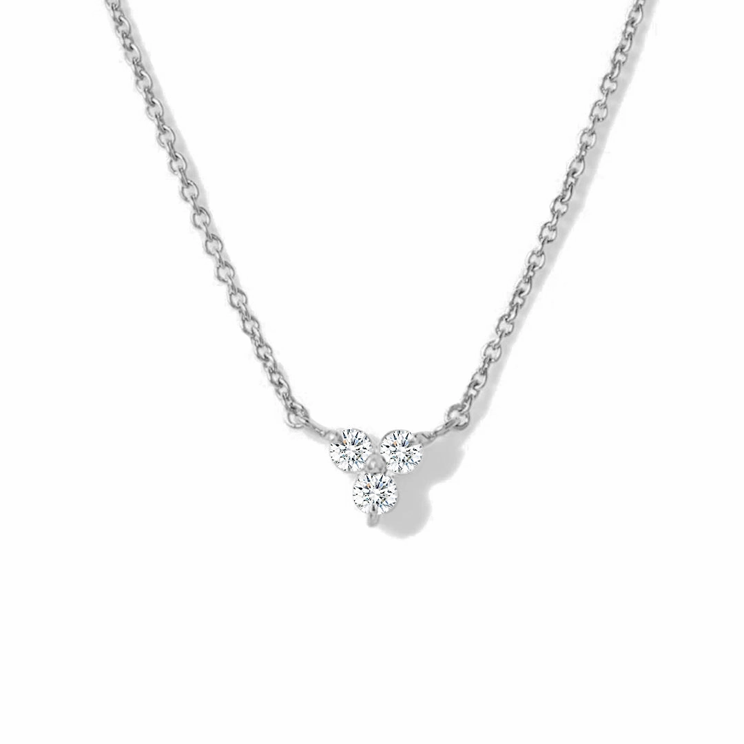 Daily Look Three Stone Moissanite Pendant Necklace