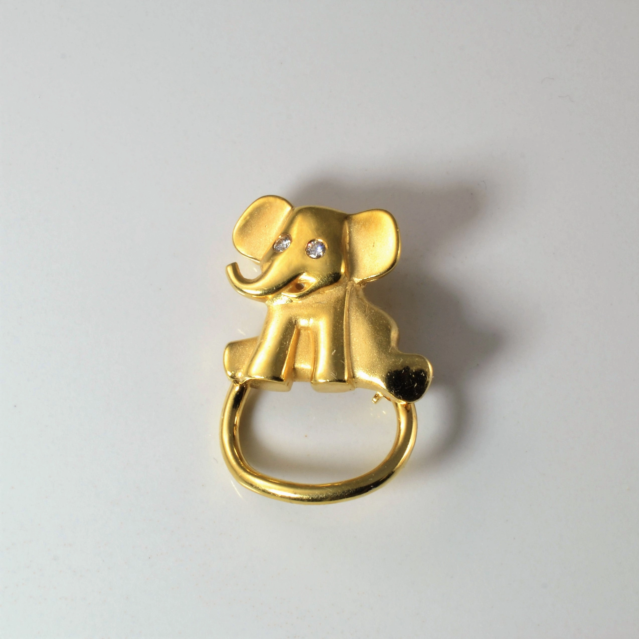 Brinkhaus' Diamond Elephant Brooch | 0.06ctw | Pastel Look Precious Jewelry