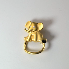 Brinkhaus' Diamond Elephant Brooch | 0.06ctw | Pastel Look Precious Jewelry