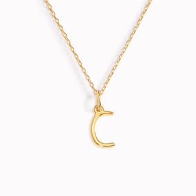 C Necklace / Gold Initial Necklace Model Ready Everyday Chic