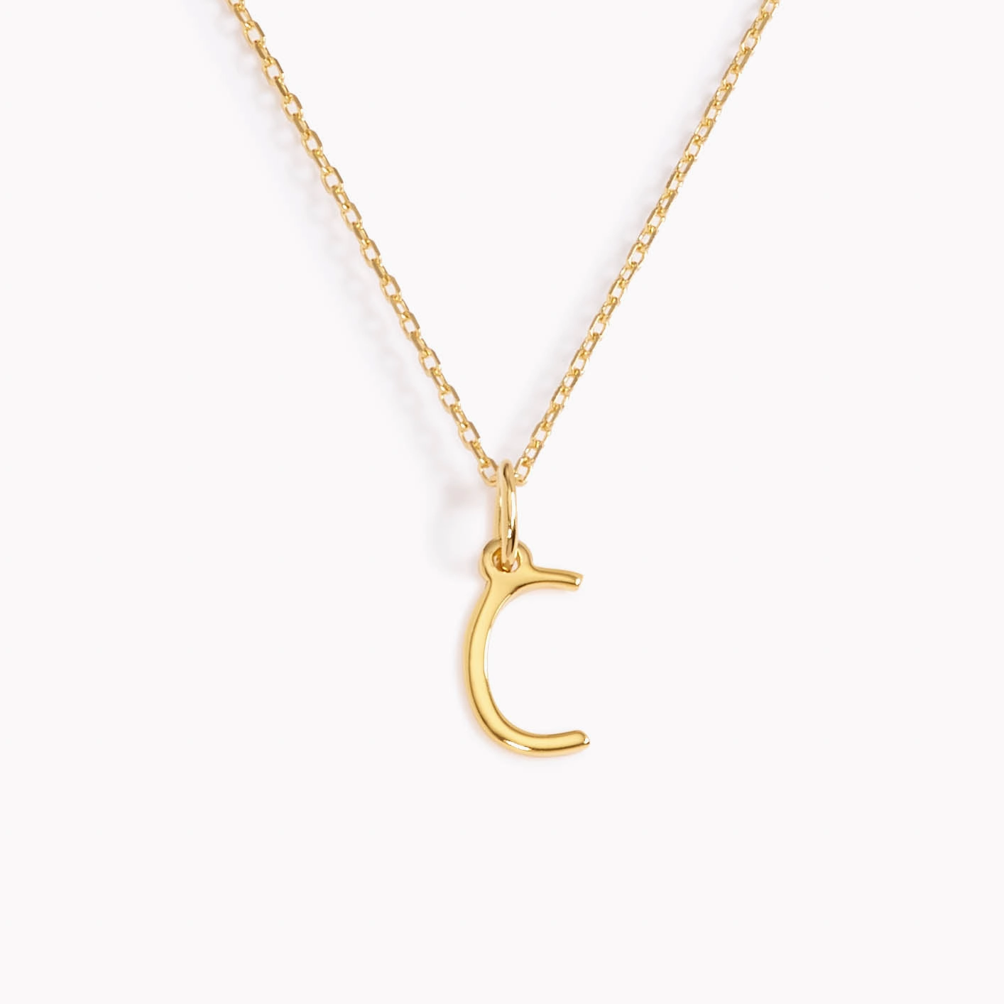 C Necklace / Gold Initial Necklace Model Ready Everyday Chic