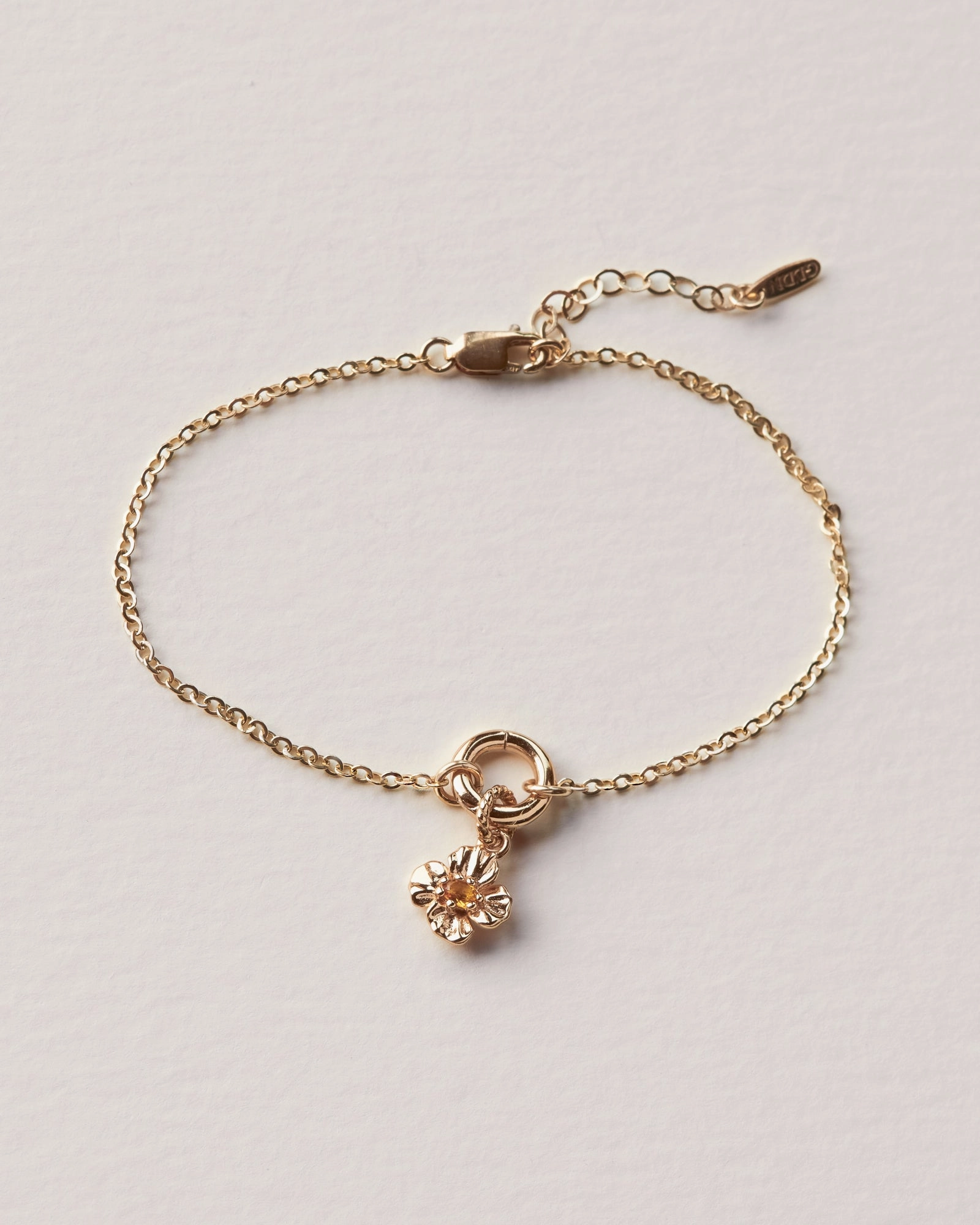 Elegant Shine California Poppy Charm Bracelet