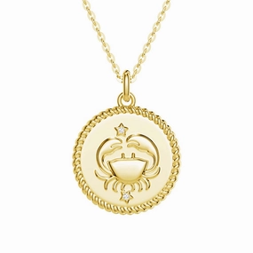 Cancer Constellation Lab Grown Diamond Birthstone Pendant Necklace Bright Touch Weekend Accent