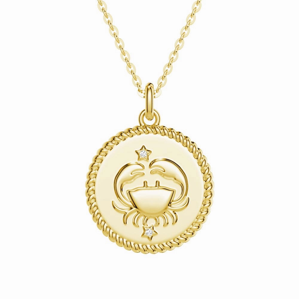 Cancer Constellation Lab Grown Diamond Birthstone Pendant Necklace Bright Touch Weekend Accent