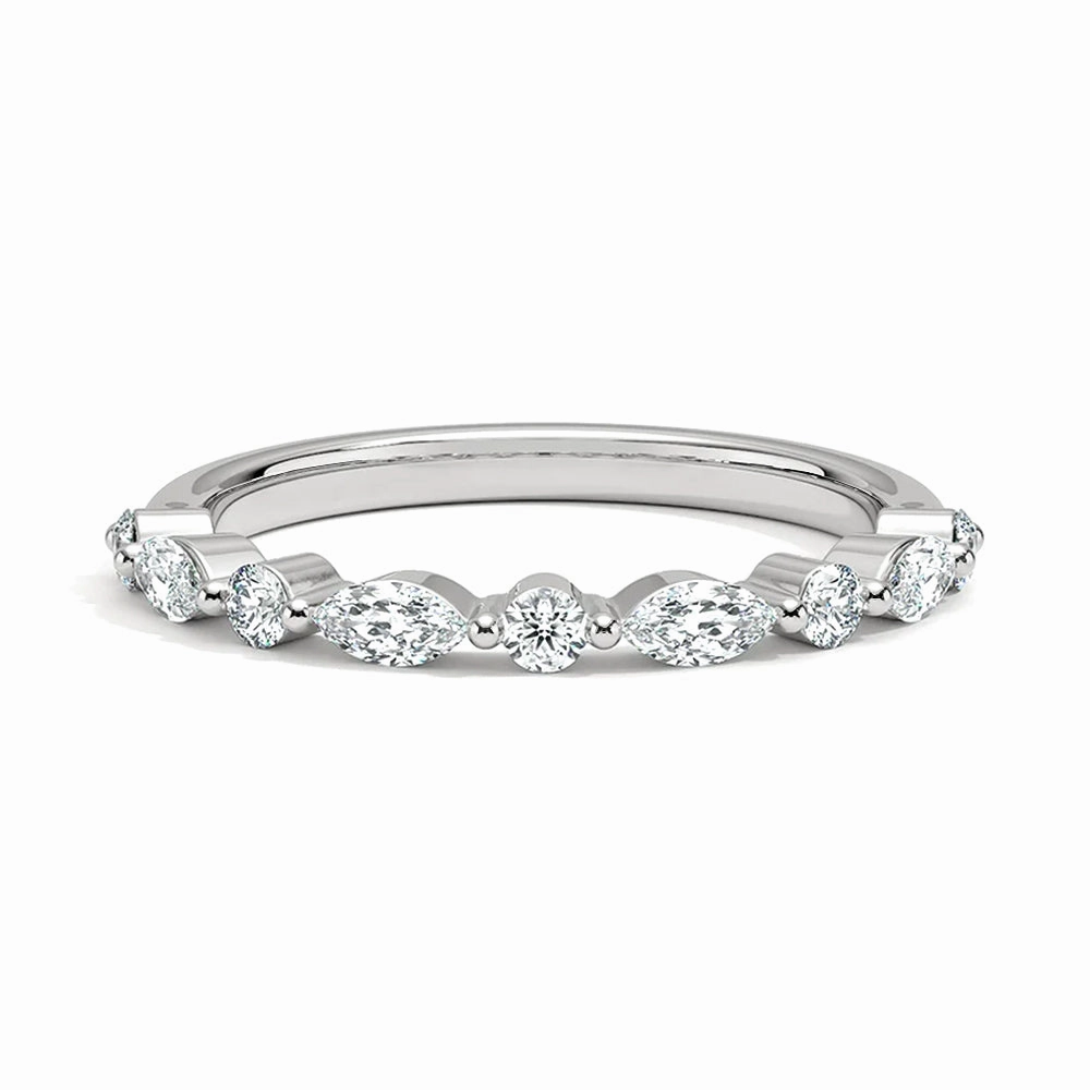 Texture Highlight Celestial Embrace Half Eternity Lab Grown Diamond Ring