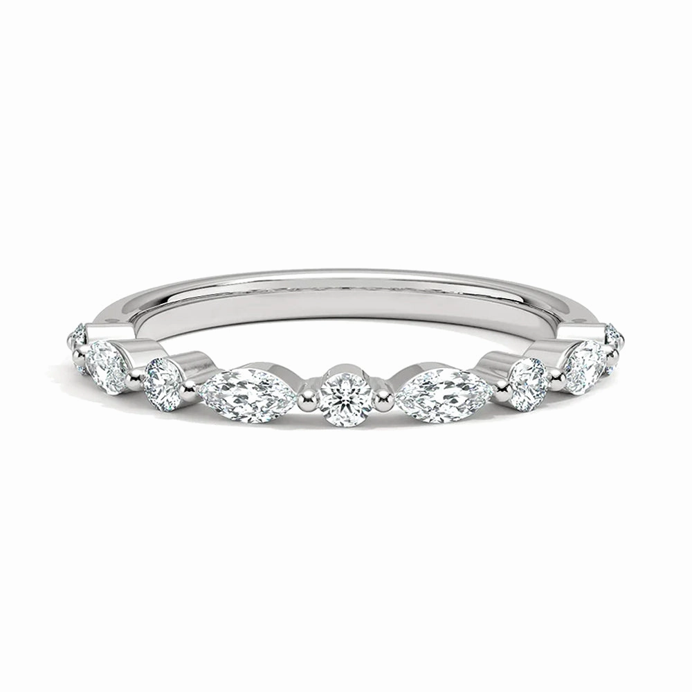Iconic Accent Graceful Feature Celestial Embrace Half Eternity Lab Grown Diamond Ring