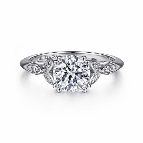 Celia - 14K White Gold Round Diamond Engagement Ring Pure Form