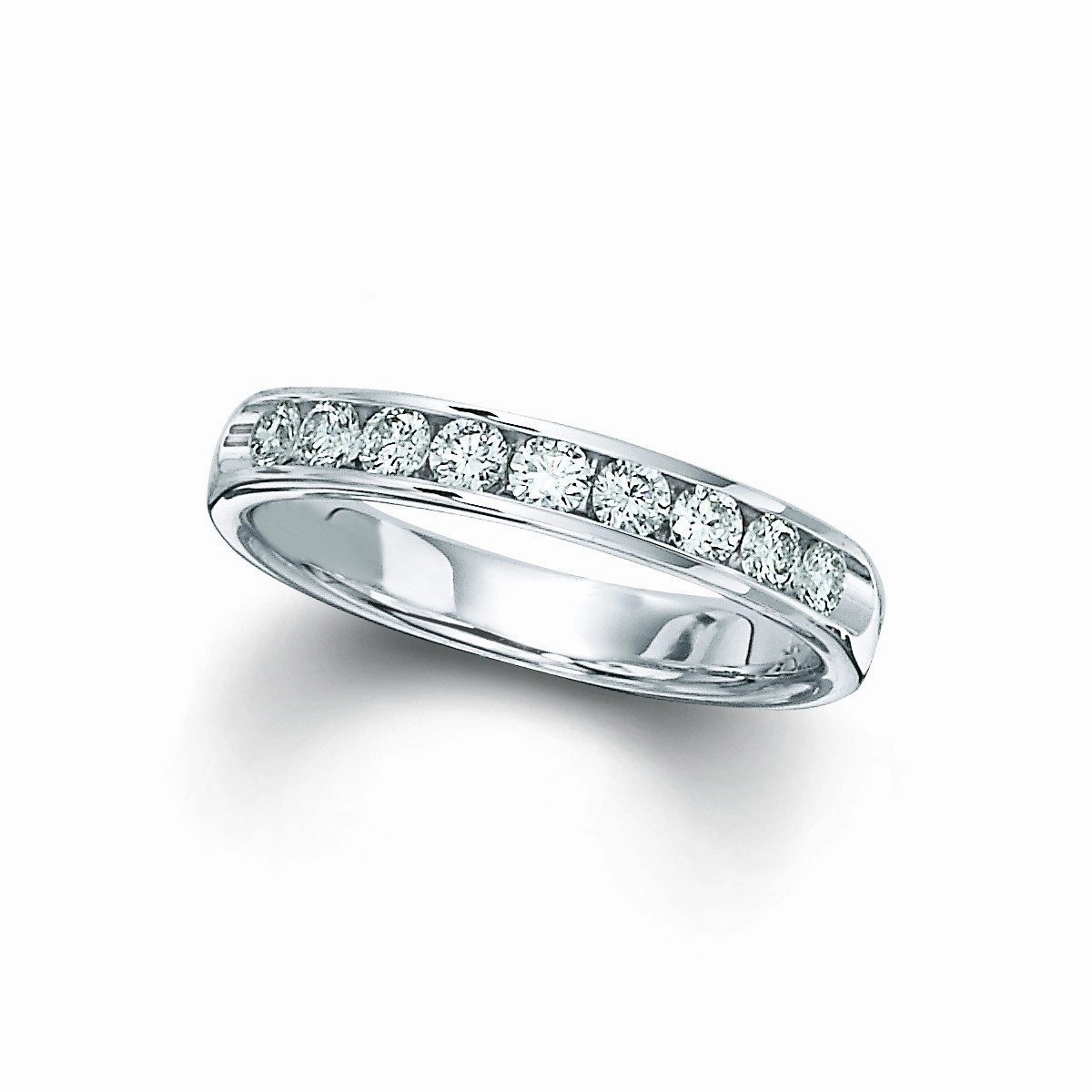 Attractive Look Channel Set Diamond Anniversary Band .50 Cttw 14K White Gold