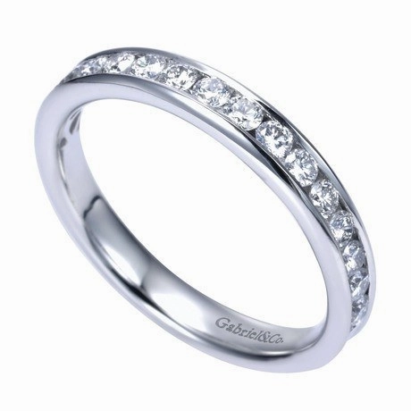 Timeless Embellishments Channel Set Diamond Band  .50 Cttw 14K White Gold