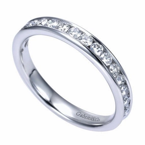 Polished Line Classic Lines Channel Set Diamond Band  .50 Cttw 14K White Gold