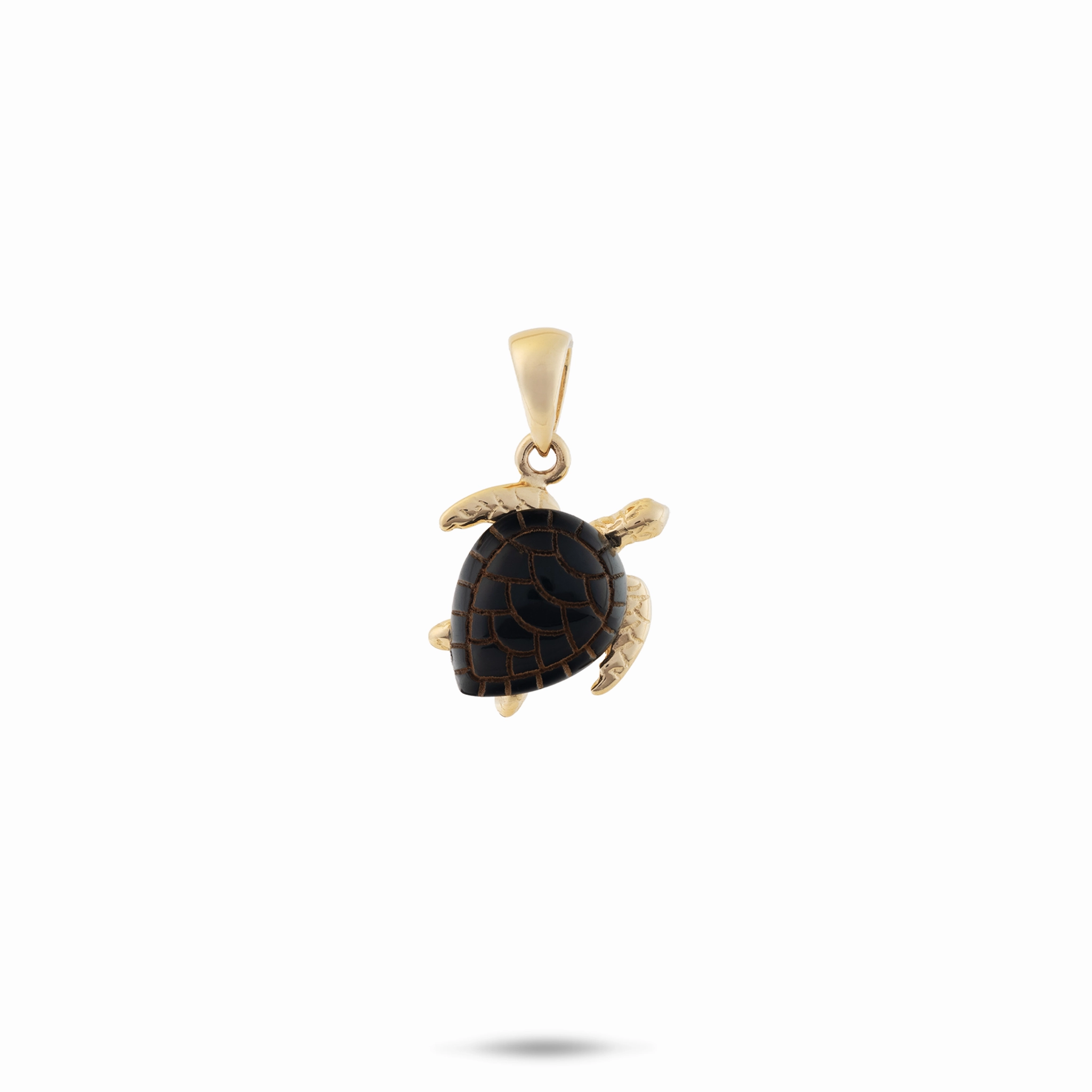 Dress Up Time Honu Black Coral Pendant in Gold - 11mm