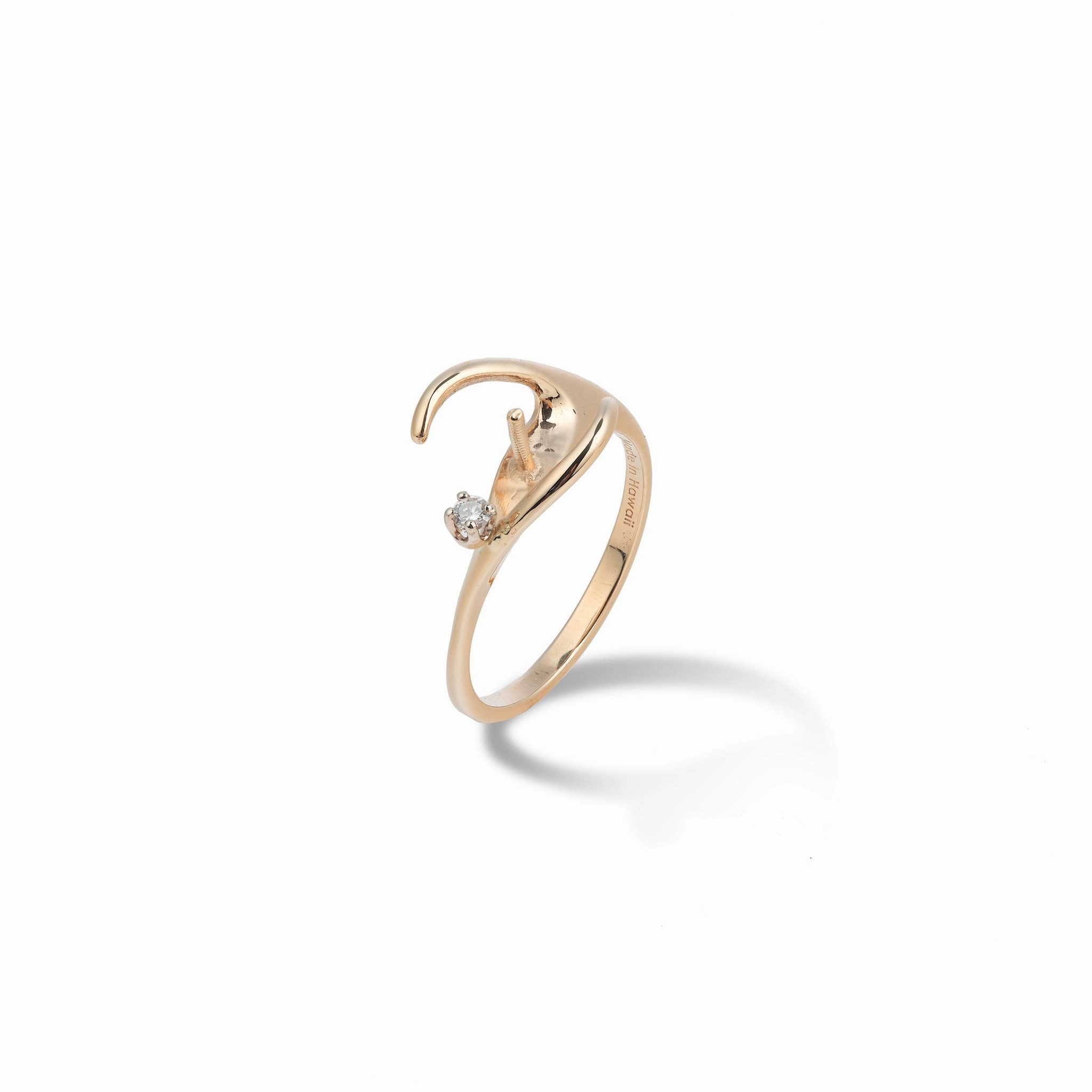 Pick A Pearl Caressing Hands Ring in Gold with Diamond Style Pop Opulent Design