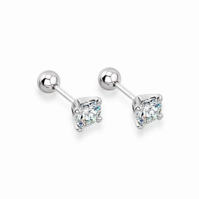 Gleaming Glow Moissanite 4 Claw Earrings S925