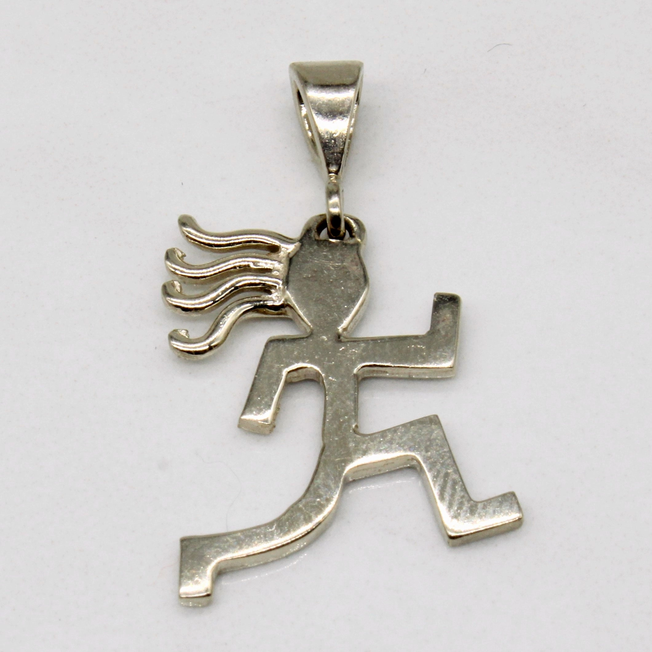 14k White Gold Running Charm Artistic Flair Trendy Fashion