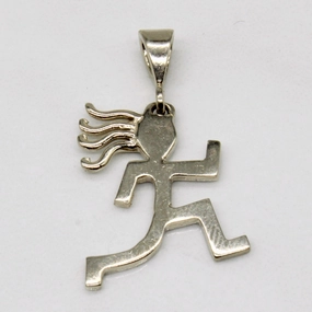 14k White Gold Running Charm Artistic Flair Trendy Fashion