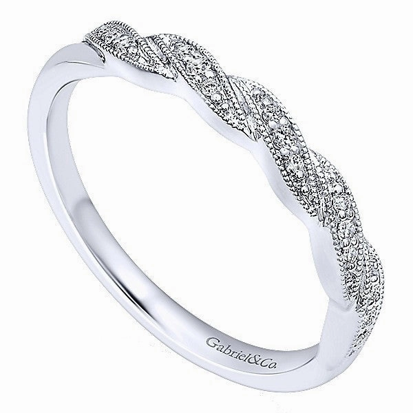 Stylish piece Braided Design Ornate Diamond Band.05 Cttw 14k Gold 205B