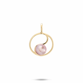 Pick A Pearl Yin Yang Pendant in Gold - 15mm Stylish Choice