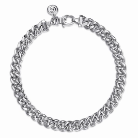 Glam Lookbook 6mm 925 Sterling Silver Solid Mens Link Chain with Diamond Cut Bracelet