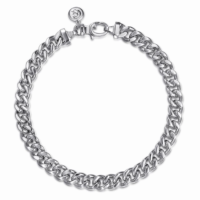 Glam Lookbook 6mm 925 Sterling Silver Solid Mens Link Chain with Diamond Cut Bracelet