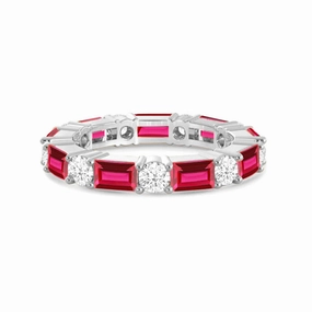Timeless Created Ruby and Lab Grown Diamond Eternity Band family event