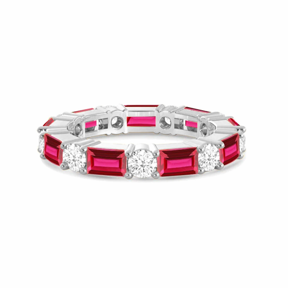Light tone Ethereal Vibe Timeless Created Ruby and Lab Grown Diamond Eternity Band
