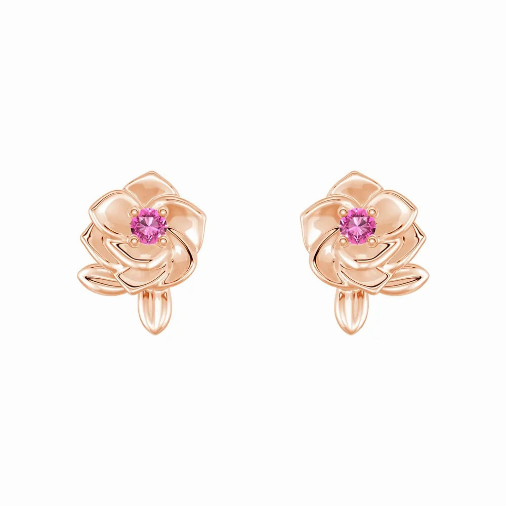 Allure Accent Timeless Shine Craftwork "Rose of Resilience" Breast Cancer Awareness Stud Earrings